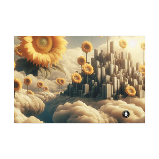 "Ethereal Sky: The City of Clouds and Sunflowers" - The Alien Canva