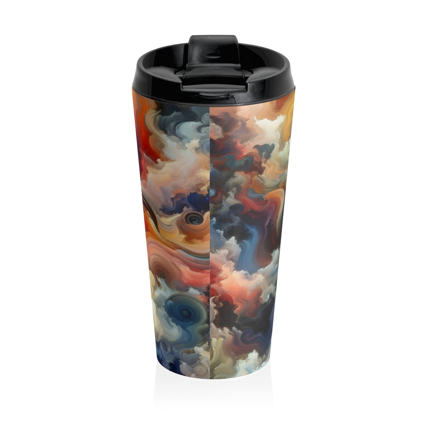 "Chaotic Balance: A Universe of Color" - The Alien Stainless Steel Travel Mug Abstract Art Style