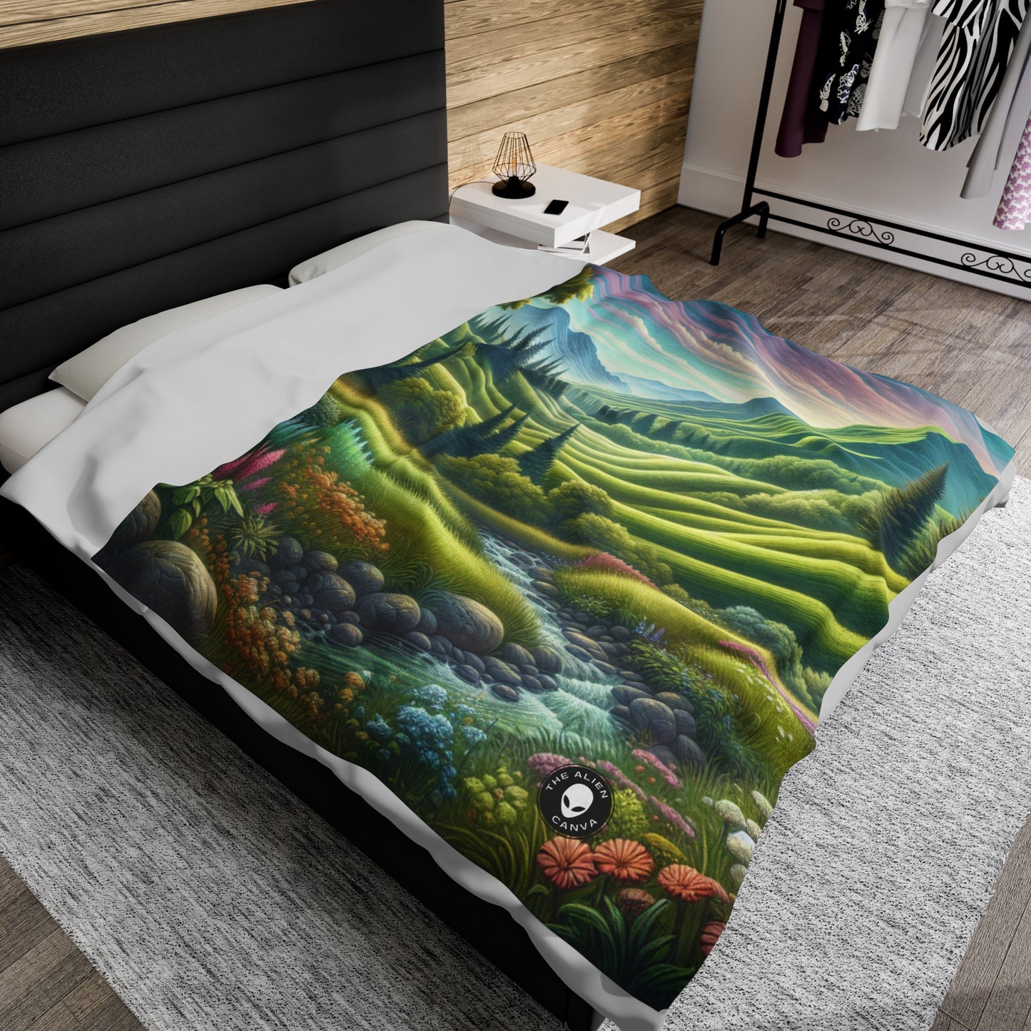 "Seasons in Serenity: An Environmental Art Journey" - The Alien Velveteen Plush Blanket Arte ambiental