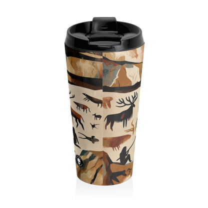 "The Discovery of Fire: A Cave Painting Tale" - The Alien Stainless Steel Travel Mug Cave Painting