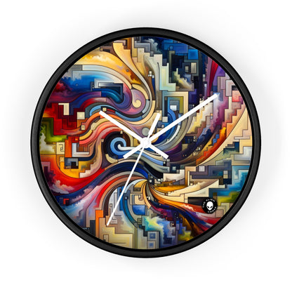 "Azul Sereno: Arte Abstracto con Formas Geométricas" - El Reloj de Pared Alien Arte Abstracto