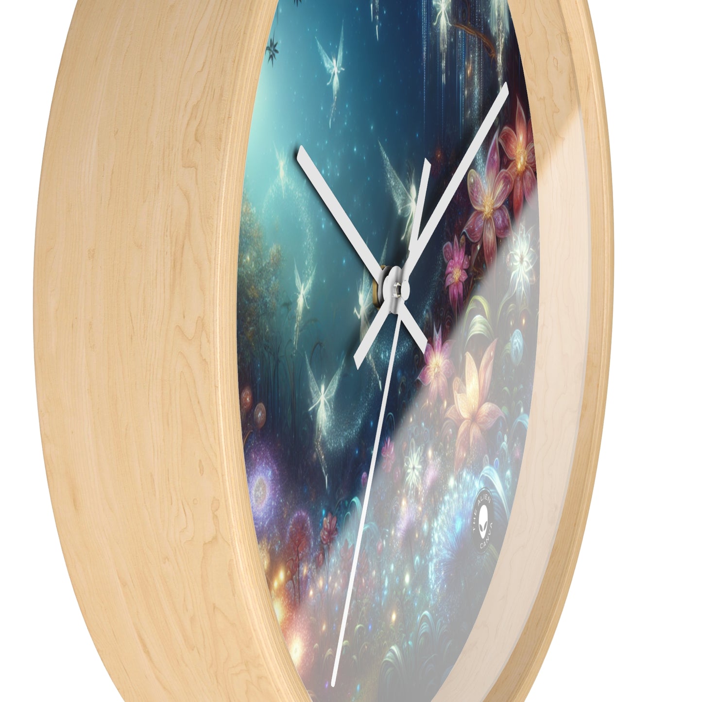 "Enchanted Moonlit Flower Forest" - The Alien Wall Clock