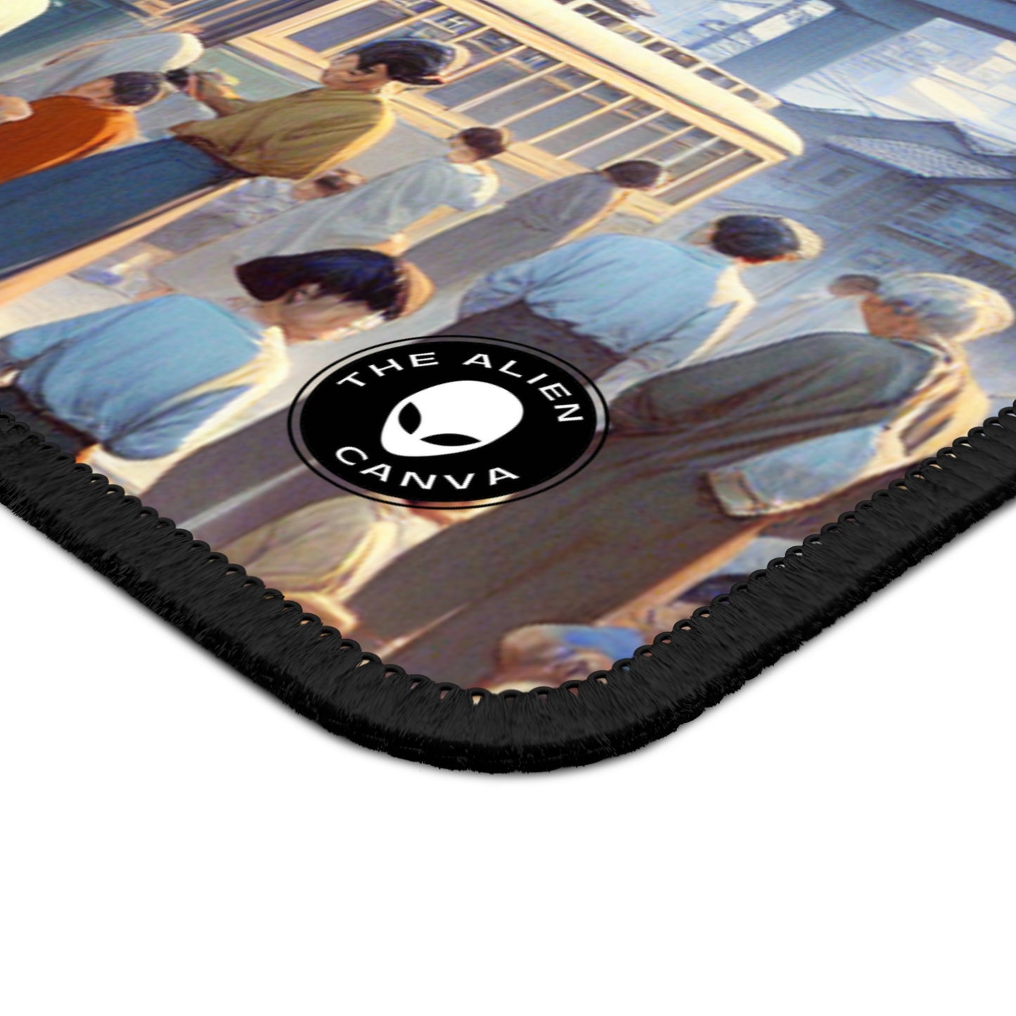 "Unidad en la diversidad: Jardín comunitario" - The Alien Gaming Mouse Pad Realismo social