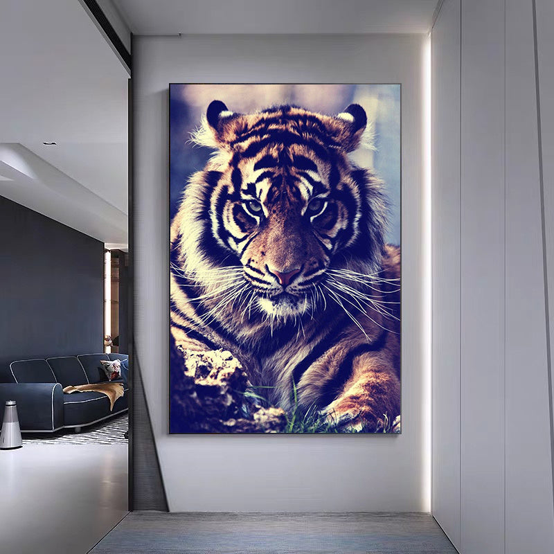 Póster clásico de tigre y lienzo impreso, decoración para sala de estar sin marco