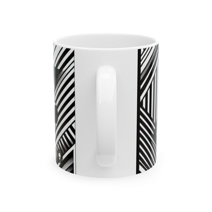 "Swirling Kaleidoscope: A Bold Op Art Vortex" - The Alien Ceramic Mug 11oz Optical Art (Op Art)