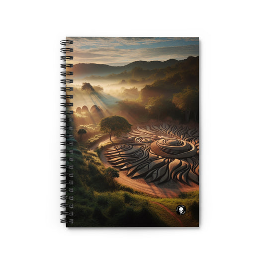 "Nature's Tapestry: Harmonious Geometric Art Installation" - The Alien Spiral Notebook (Ruled Line) Land Art