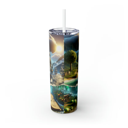 "Virtual Reality Odyssey: An Immersive 3D Art Experience" - The Alien Maars® Skinny Tumbler with Straw 20oz Virtual Reality Art Style