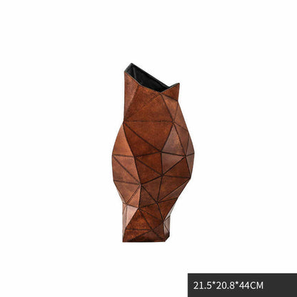 Simple And Modern Resin Abstract Triangle Leather Vase