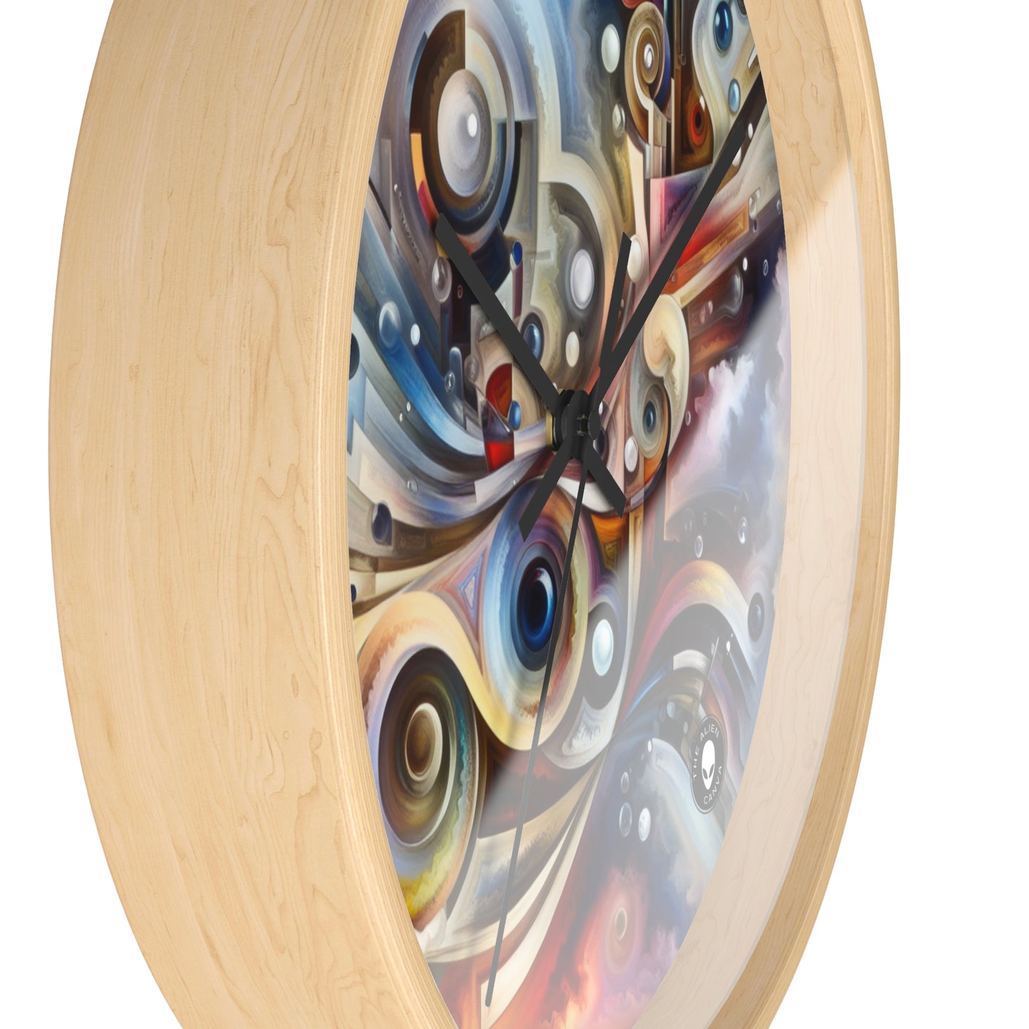 "Nature's Mechanical Symphony" - The Alien Wall Clock Abstract Surrealism