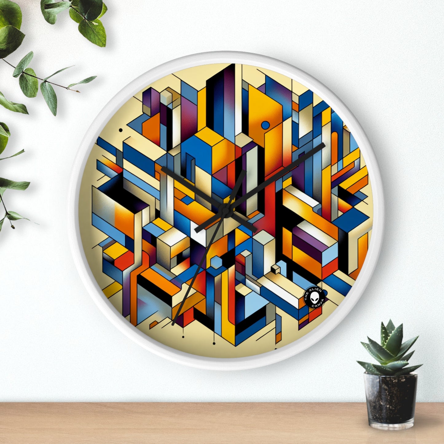 "Metropolis Pulse" - L'Horloge Murale Alien Cubo-Futurisme