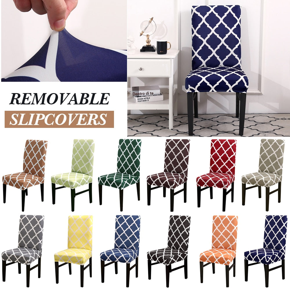 Housses de chaise en spandex, housses de chaise universelles élastiques imprimées, extensibles, adaptées, housses de protection 