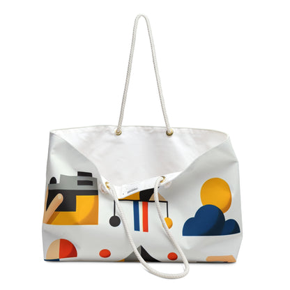 "Tranquil Geometry: Minimalist Landscape Art" - The Alien Weekender Bag Minimalist Art