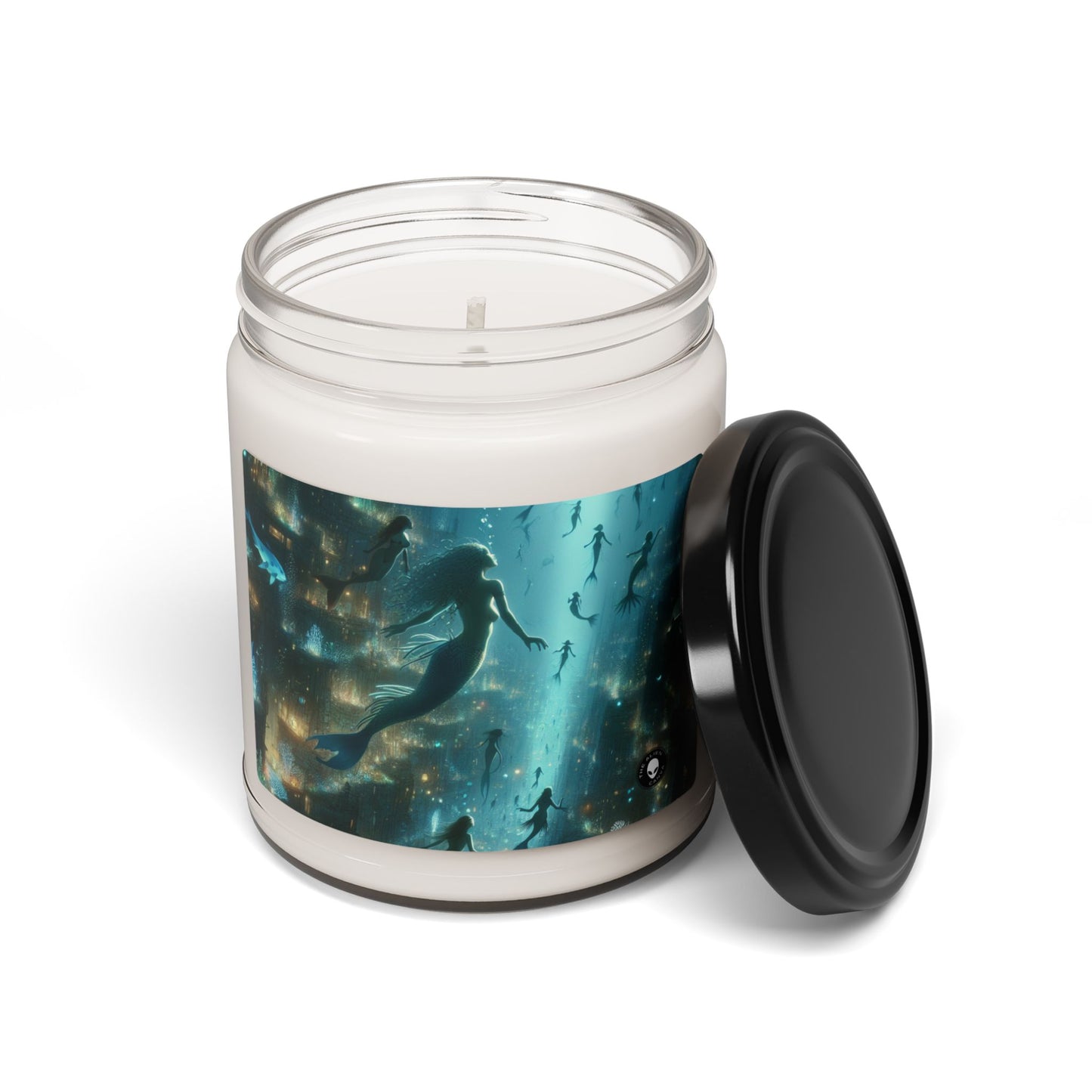 "Enchantment Below: A Bioluminescent Underwater Metropolis" - The Alien Scented Soy Candle 9oz