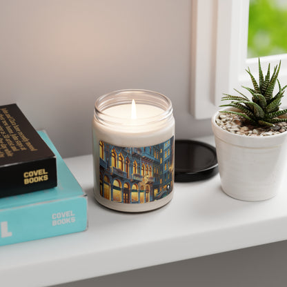 "Venetian Night: A Luminous Street Scene" - The Alien Scented Soy Candle 9oz Venetian School