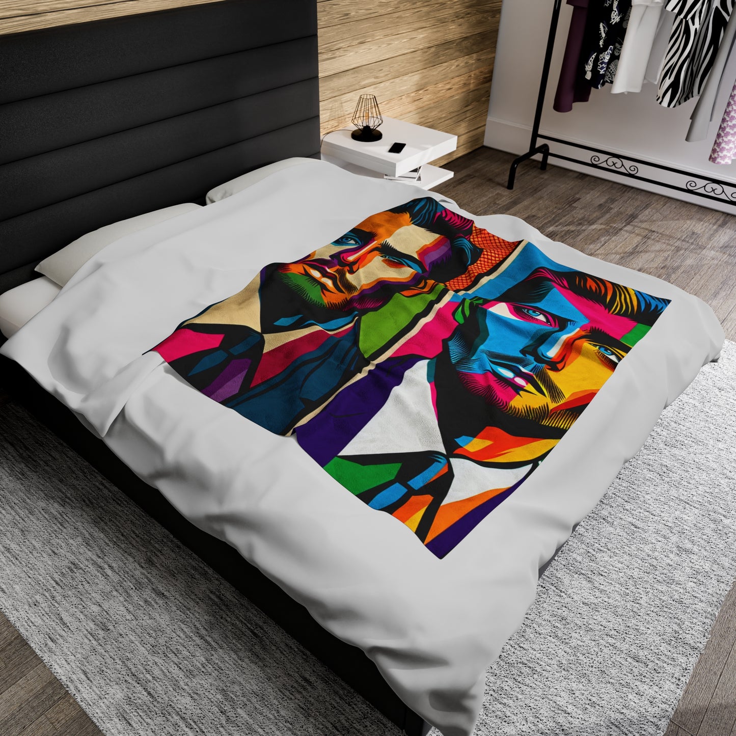 "Celebrity Pop Art Portrait" - The Alien Velveteen Plush Blanket Pop Art Style