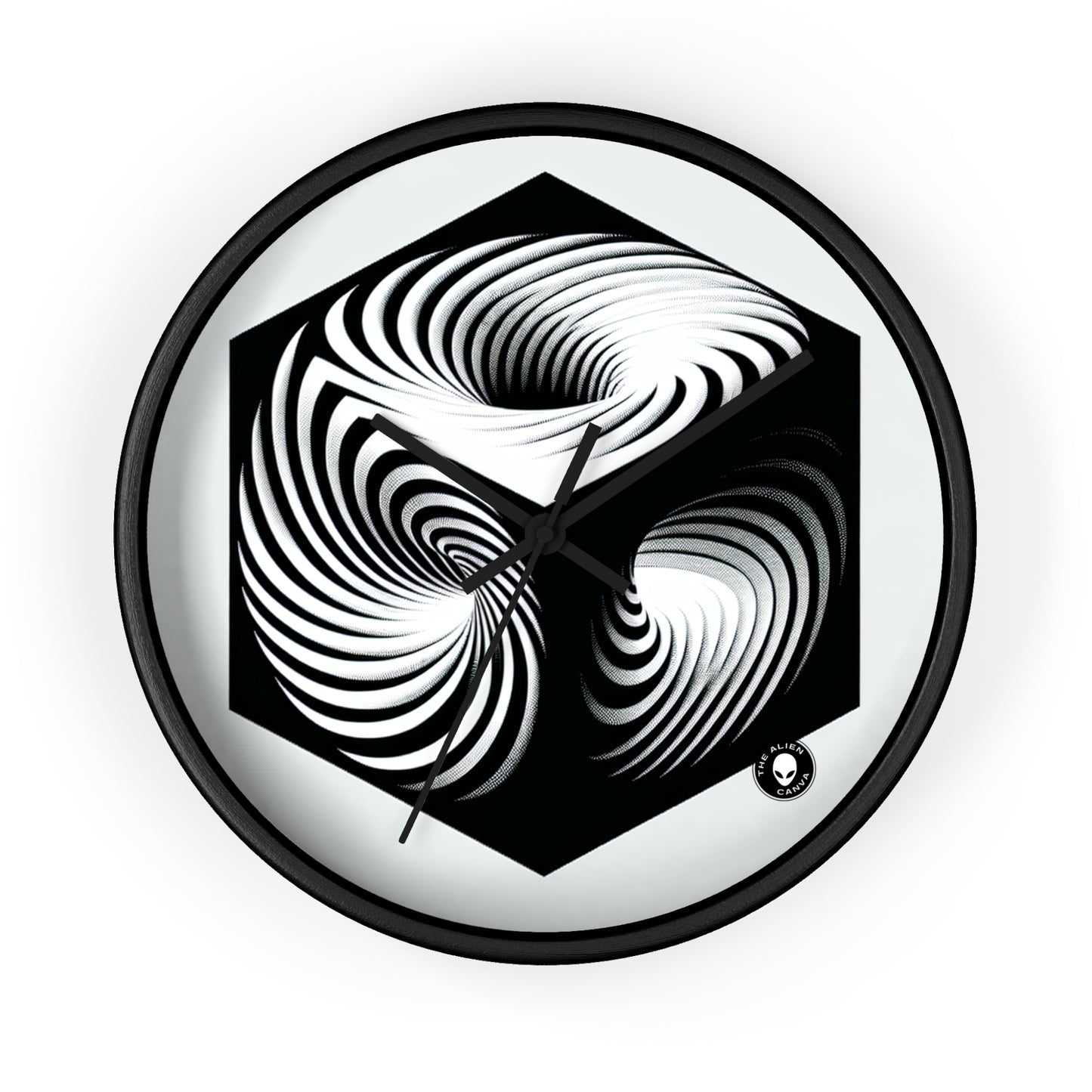 "Cube convolutif : une illusion d'optique d'un mouvement incessant" - L'horloge murale extraterrestre Op Art