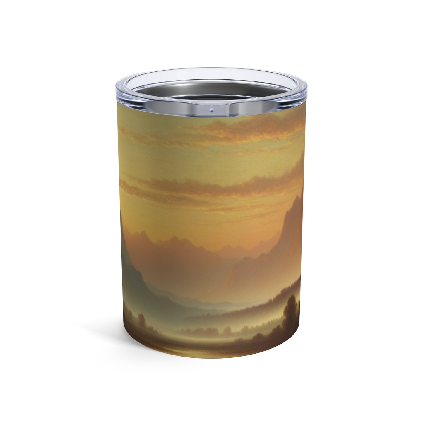 "Misty Morning: Serene Tonalism on a Tranquil Lake" - The Alien Tumbler 10oz Tonalism