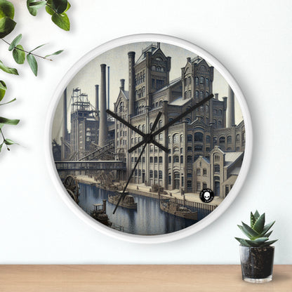 "Urban Precision: Modern Cityscape in the Style of Precisionism" - The Alien Wall Clock Precisionism