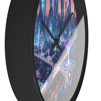 "City of Tomorrow: Nature and Technology Intertwined" - The Alien Wall Clock