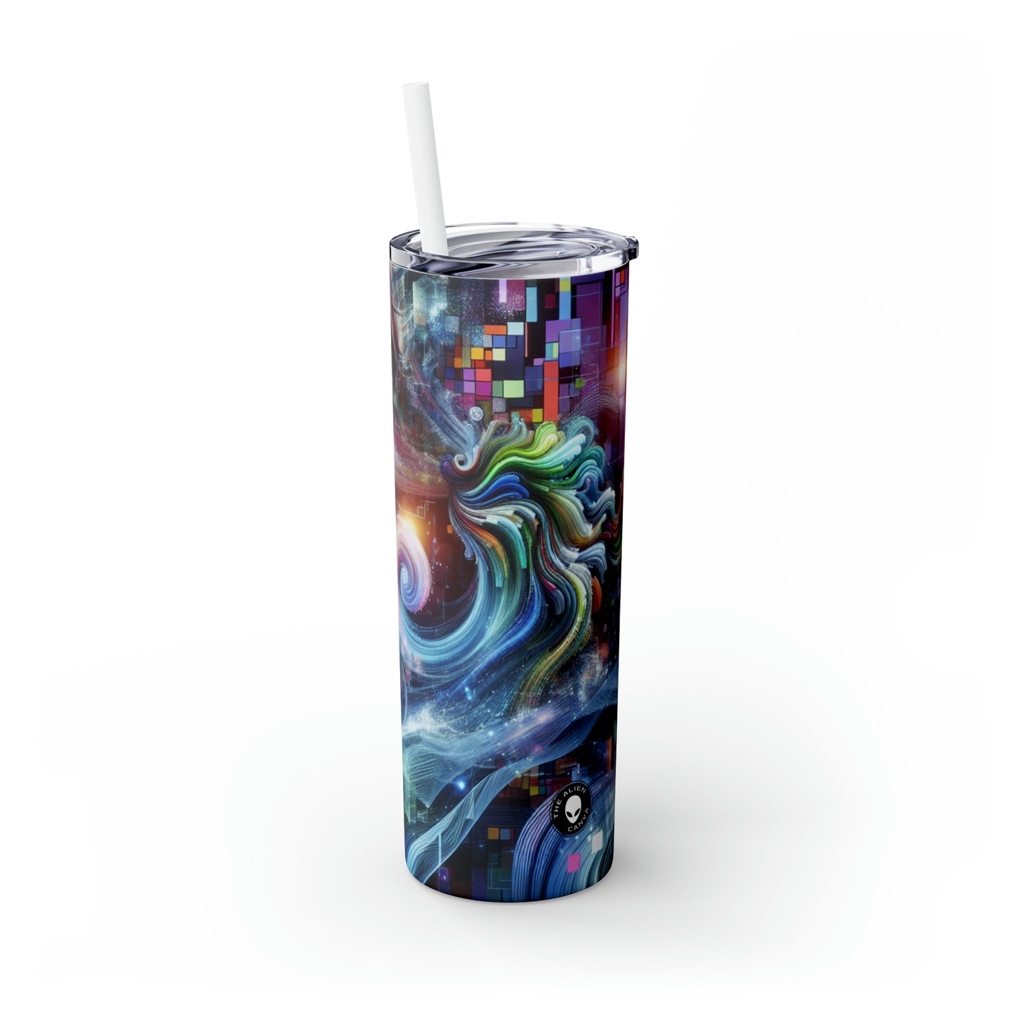 "Fluid Harmony : Une symphonie vidéo fascinante" - The Alien Maars® Skinny Tumbler with Straw 20oz Video Art