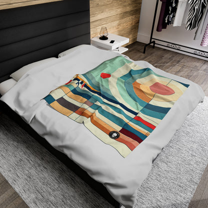 Tranquil Reflections: A Minimalist Zen Garden Artwork - The Alien Velveteen Plush Blanket Minimalism