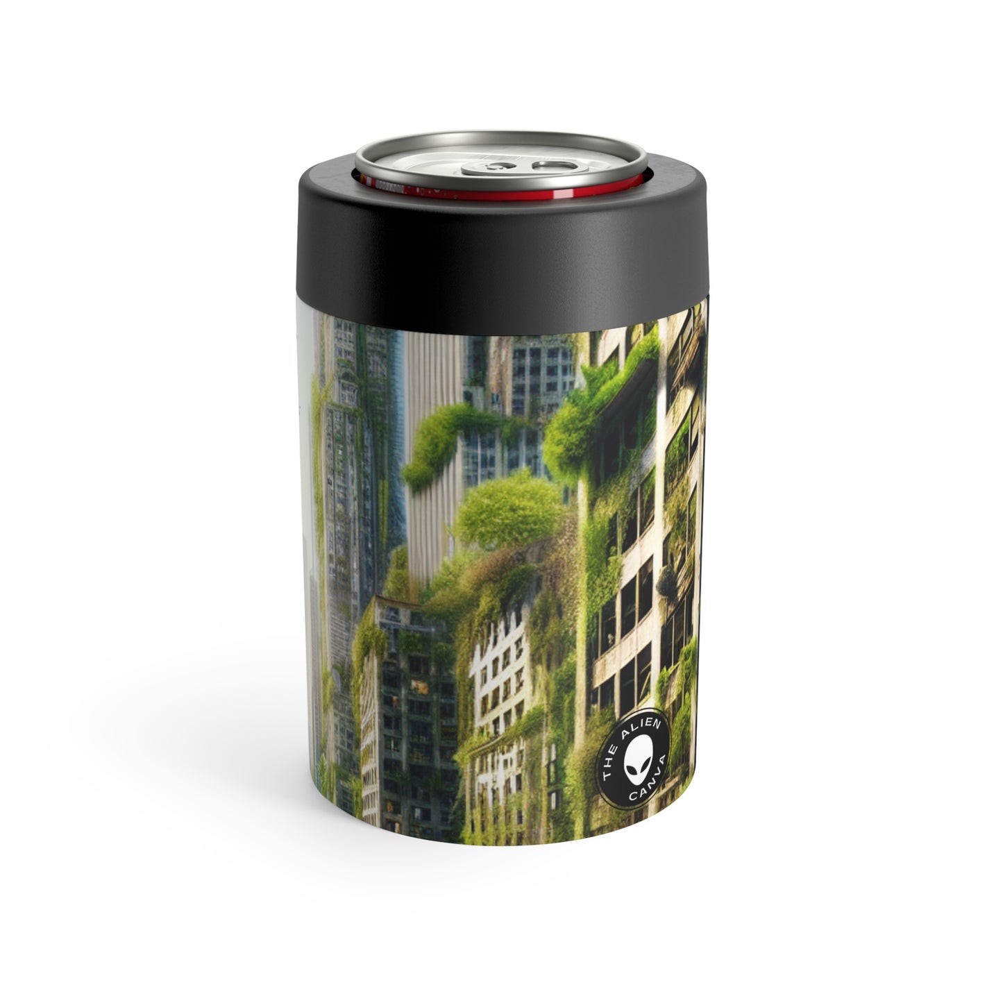 "Nature's Reclamation: A Futuristic Urban Jungle" - The Alien Can Holder