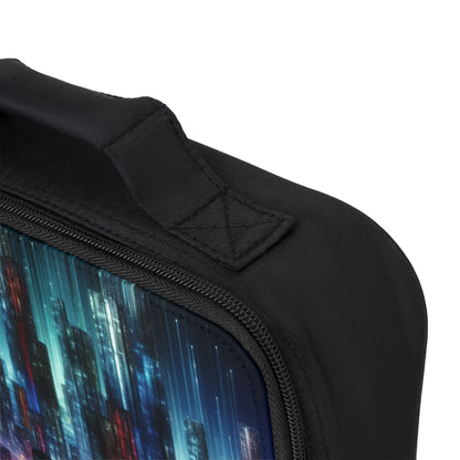 "Neon Skyline: A Futuristic Cityscape"- The Alien Lunch Bag