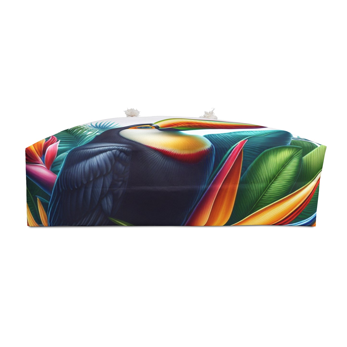 "Toucan sur une fleur tropicale" - Le style hyperréaliste du sac Alien Weekender