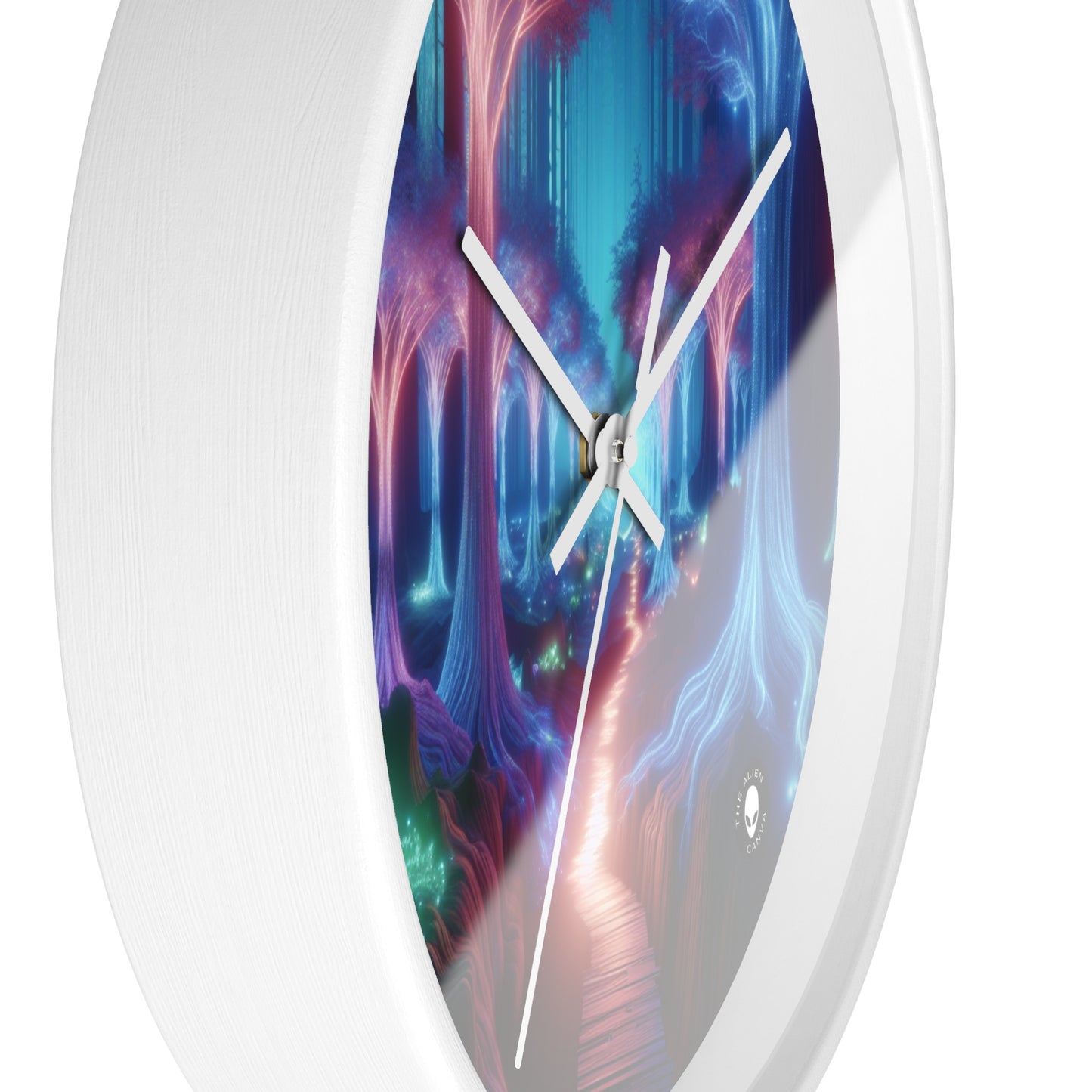 "Glowing Enchanted Forest: A Journey into the Unknown" - The Alien Wall Clock