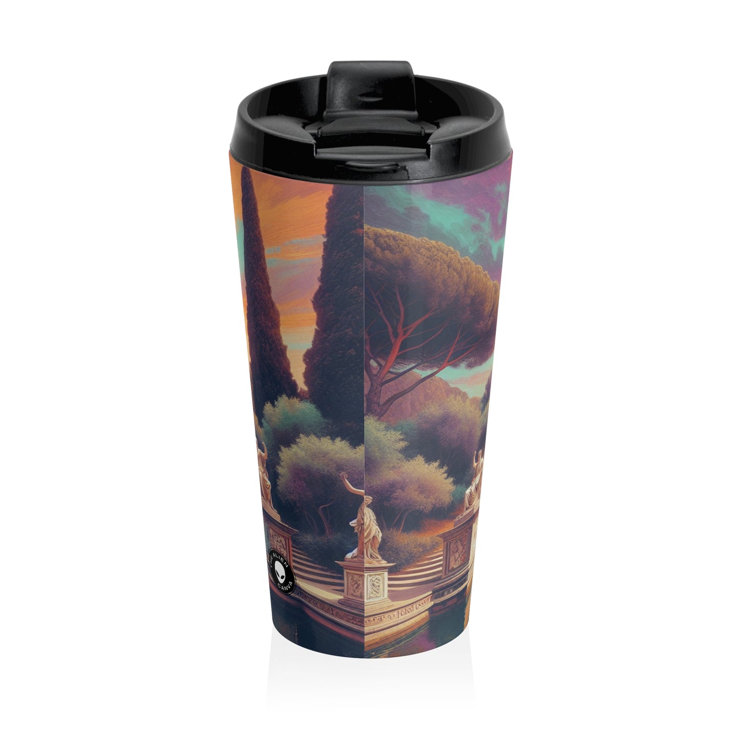 "Modern Roman: Neoclassical Portrait of Elegance" - The Alien Stainless Steel Travel Mug Neoclassicism