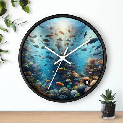 "Glimmering Reef: A Colorful Underwater Wonderland" - The Alien Wall Clock