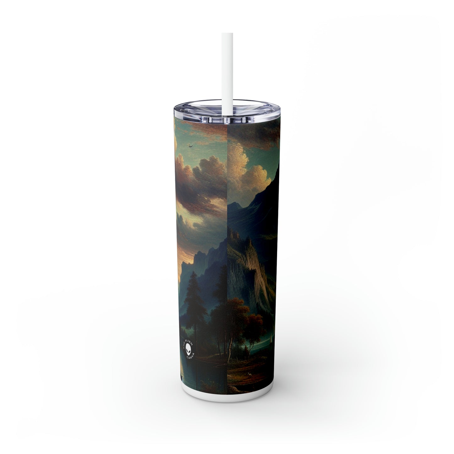 « L'âme tempétueuse : une interprétation romantique » - The Alien Maars® Skinny Tumbler avec paille 20oz Romantisme