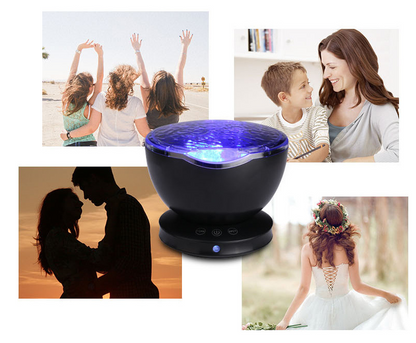 Ocean Wave Projector LED Night Light Remote Control TF Cards Music Player Speaker Aurora Projection