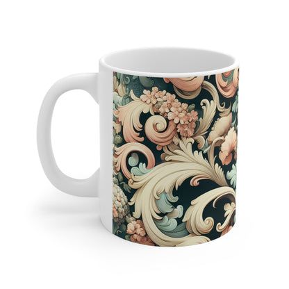 "Garden of Whimsy: A Rococo Fête" - Taza de cerámica The Alien 11oz Rococó