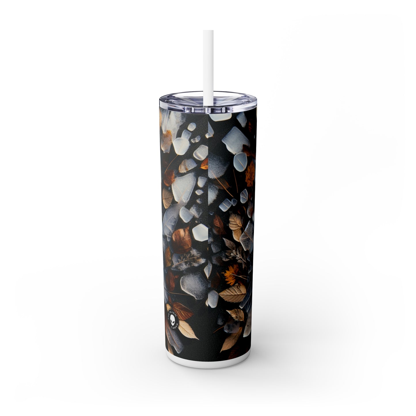 "Fleeting Forest: Ephemeral Art Installation in Nature" - The Alien Maars® Skinny Tumbler with Straw 20oz Ephemeral Art