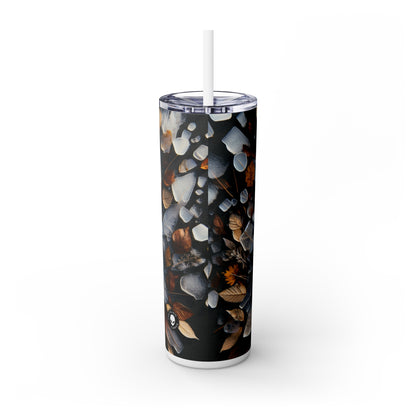 "Fleeting Forest: Ephemeral Art Installation in Nature" - The Alien Maars® Skinny Tumbler with Straw 20oz Ephemeral Art