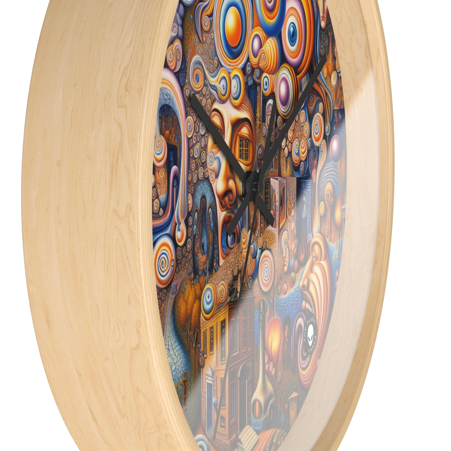 "Melted Time: A Whimsical Dance of Dreams" - The Alien Wall Clock Surrealism