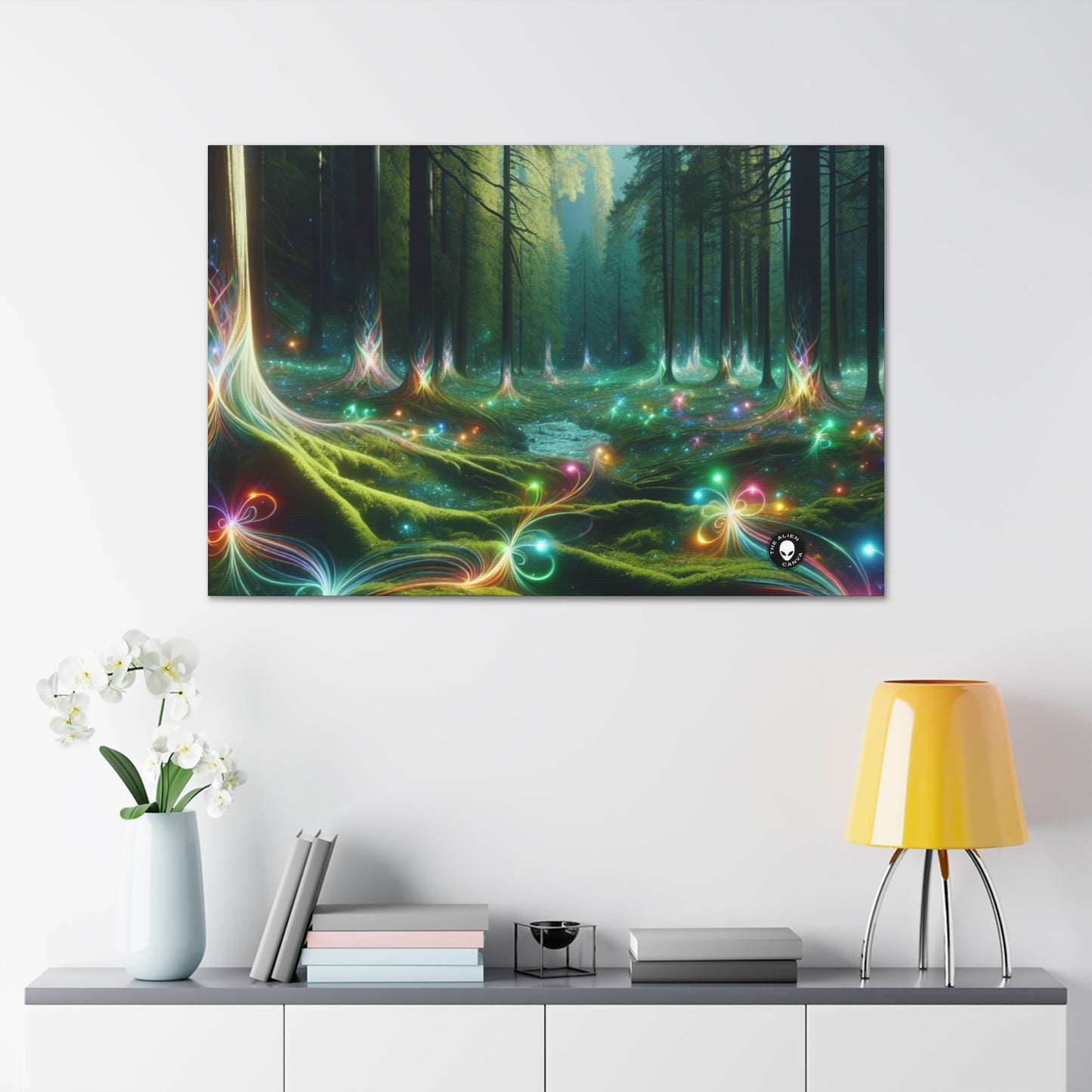 - Forêt enchantée de cristal : une tapisserie de lumière - The Alien Canva