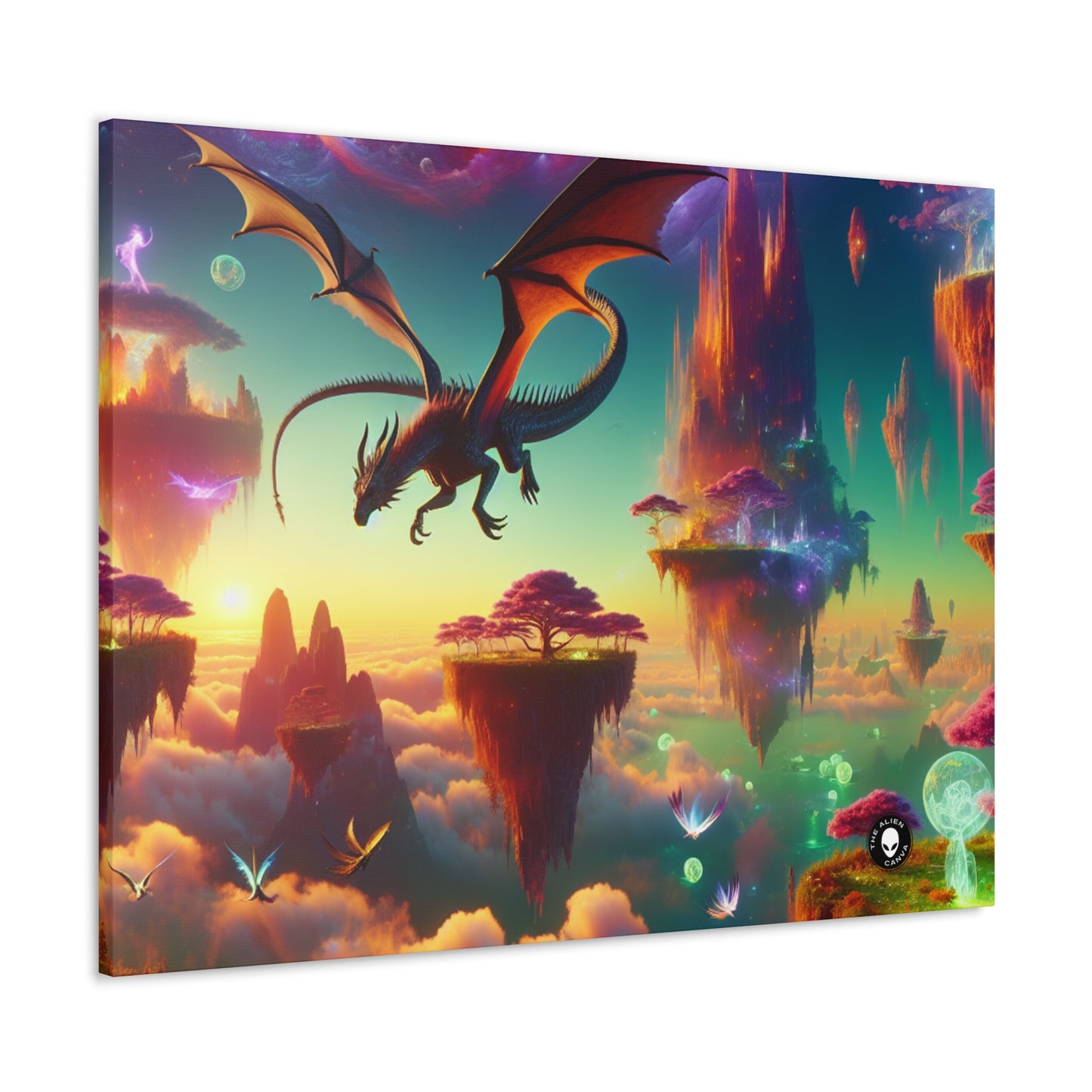 « Le vol du dragon dans le royaume fantastique » - The Alien Canva