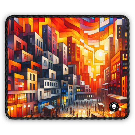 "Deconstructing Reality: A Chaotic Collage of Power and Perception" - The Alien Gaming Mouse Pad Post-structuralist Art
