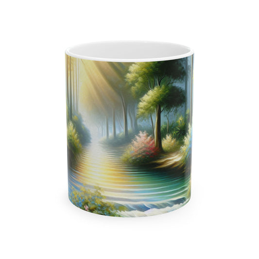 "Sinfonía de la naturaleza": taza de cerámica alienígena de 11 oz