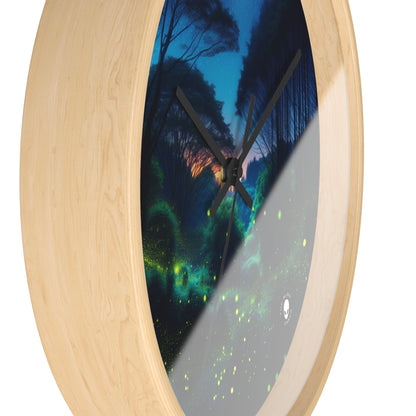 "Enchanted Night: Fireflies in the Forest" - The Alien Wall Clock