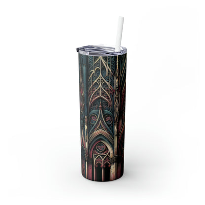 "Solace in Shadows : Un chef-d'œuvre gothique d'obscurité éternelle et de beauté mélancolique" - The Alien Maars® Skinny Tumbler avec paille 20oz Art gothique