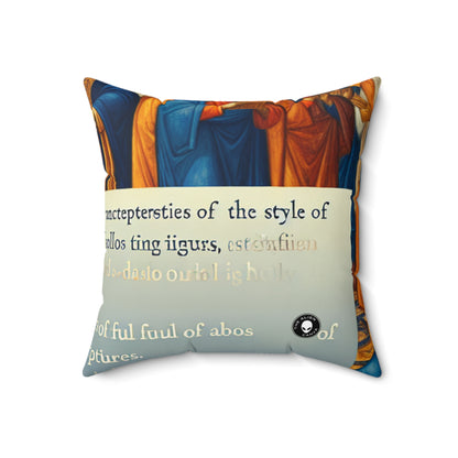 "Forged in Faith: The Journey from Despair to Hope"- The Alien Spun Polyester Square Pillow Religious Art