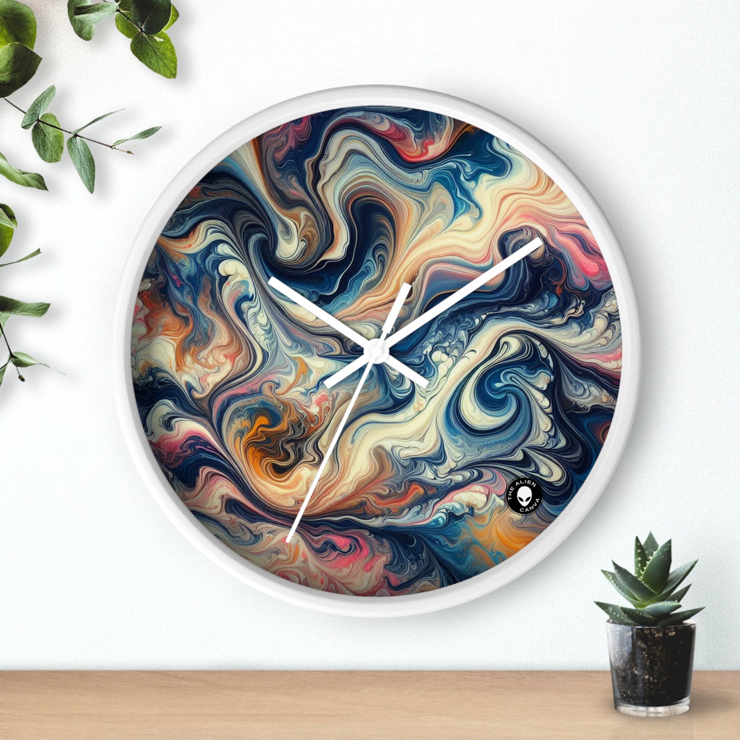 Exuberante selva tropical: Vertido de acrílico inspirado en la belleza tropical - The Alien Wall Clock Acrylic Pouring