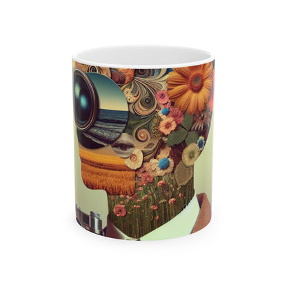 "Nature-Tech Fusion: A Photomontage Exploration" - The Alien Ceramic Mug 11oz Photomontage