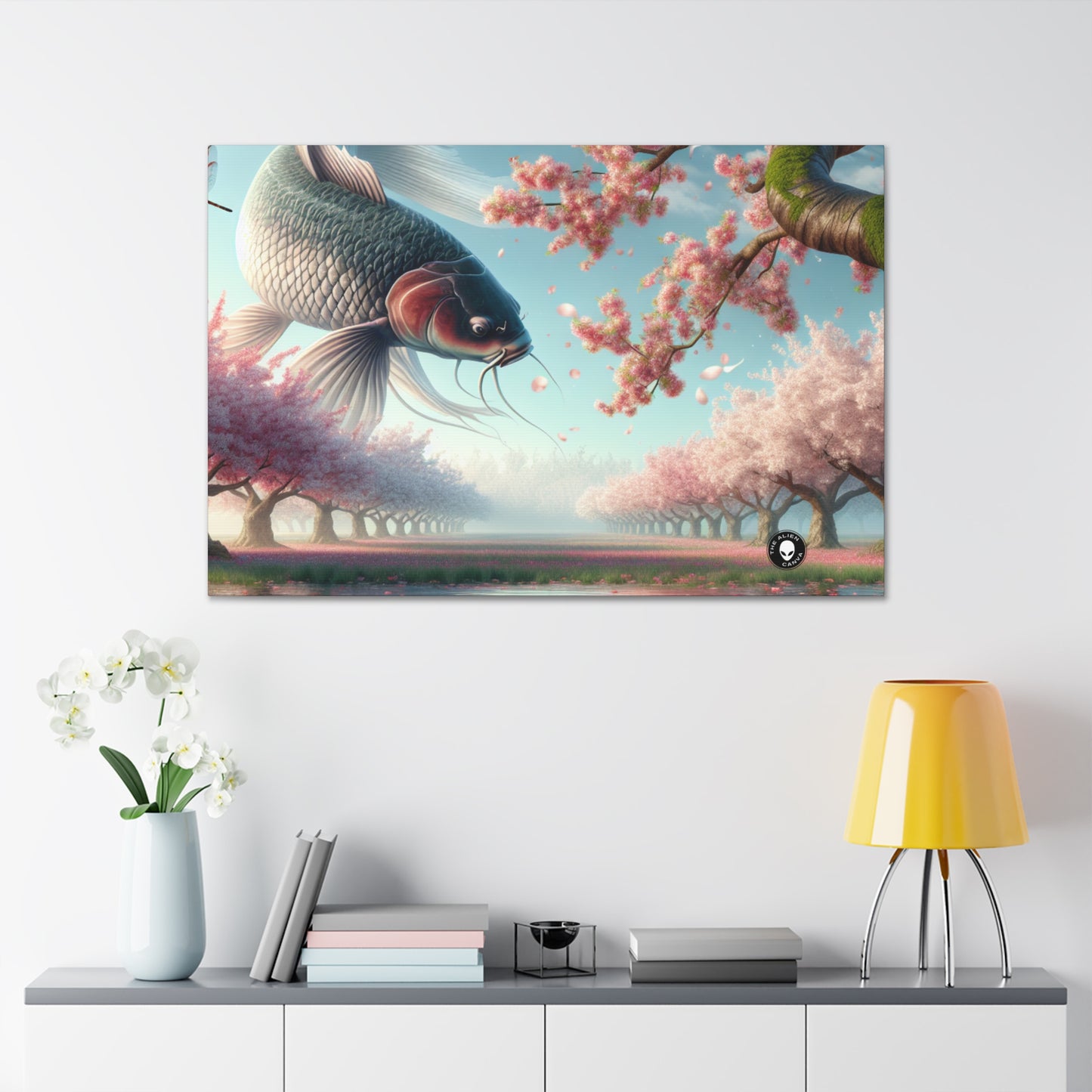 "Koi Fish in Cherry Blossoms: Beauty of Nature" - The Alien Canva