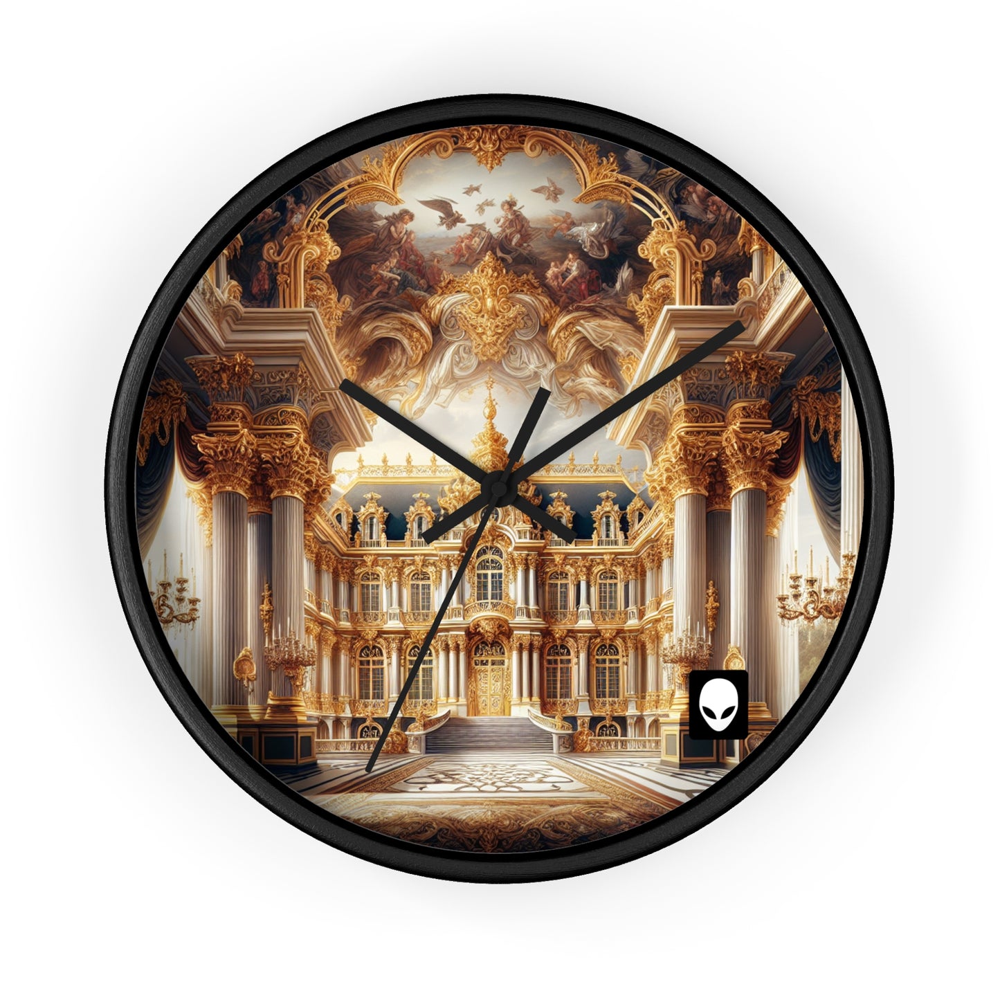 "Splendeur royale : un palais baroque plaqué or" - L'horloge murale Alien de style baroque