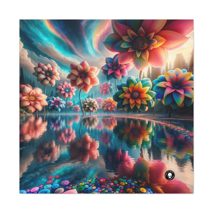 "Enchanted Waters: A Floral Dreamland" - The Alien Canva