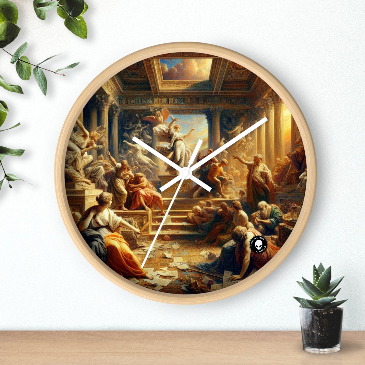 "Modern Renaissance: Leaders of Today" - The Alien Wall Clock Neoclassicism